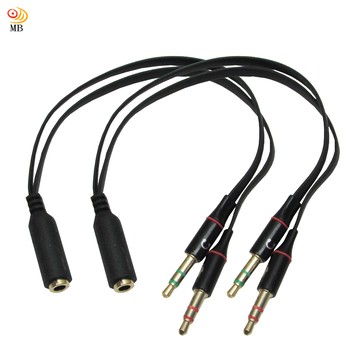 月陽超值2入1母轉2公耳機加麥克風一分二音源轉接線分接線(HM2M1F)