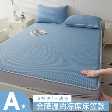 廠家直銷2025新款涼豆豆學生爆款涼席3D按摩-床笠款批發團購乳膠