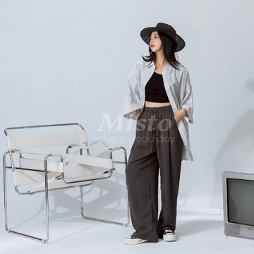 【MISTO SHOP】正韓 -5度C涼感鬆緊寬褲｜夏天要涼也要時尚｜涼感寬褲