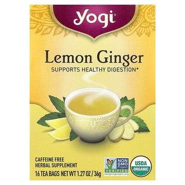 Yogi Tea, 檸檬姜茶，無咖啡萃取，16 茶包，1.27 盎司（36 克）