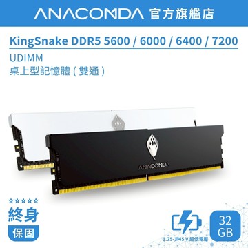 ANACOMDA巨蟒 KingSnake DDR5 5600 6000 6400 7200 32G(16GX2) 記憶體