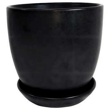 HOMEDEN 霍登園藝 極簡風圓盆  霧黑色  13 × 12cm