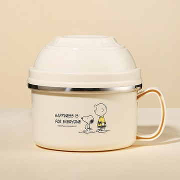 優貝選 SNOOPY 史努比大容量多用途不鏽鋼雙層快餐碗/便當盒