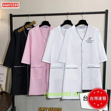 精選⚡美容制服 美容師制服 美容工作服 韓國皮膚管理師工作服訂製韓系高級女五分袖美容院美容師紋繡師春夏⚡