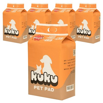 KUKU 寵物尿布墊超速吸尿布墊 橘底  M(60 x 45cm)  50片  5包
