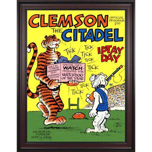 NCAA 1976 Clemson vs. Citadel 36 x 48 Framed Canvas Historic Football Print