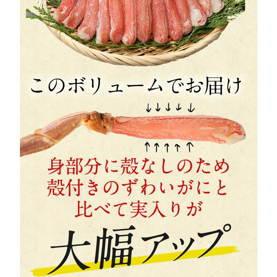 ポイントアップ 年末予約受付中 カニ かに ズワイガニ 生 ポーション 訳あり むき身 500g 1-2人前 蟹 ズワイ蟹 棒肉ポーション ズワイ蟹