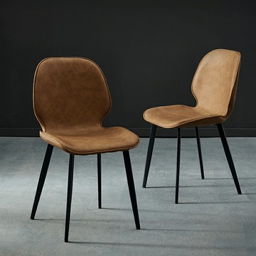 輕奢餐椅金屬后現代意式極簡家用皮質靠背椅時尚ins網紅北歐椅子