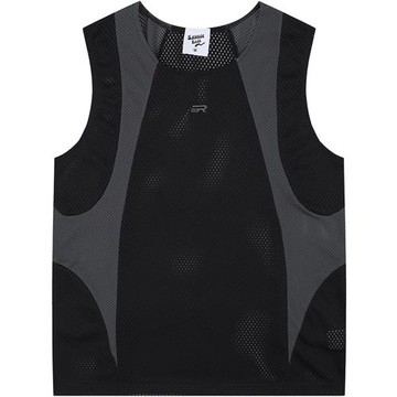 From Mars 盛滿希望 國潮運動風撞色圓領無袖背心字母刺繡T恤上衣