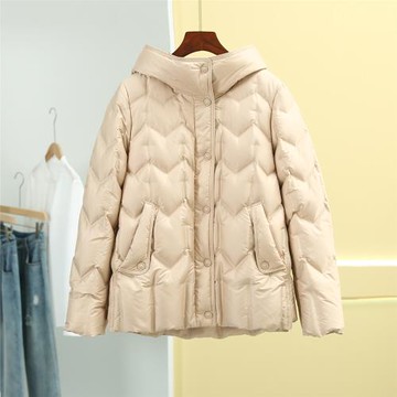 專柜寬松連帽冬裝新品短款羽絨服