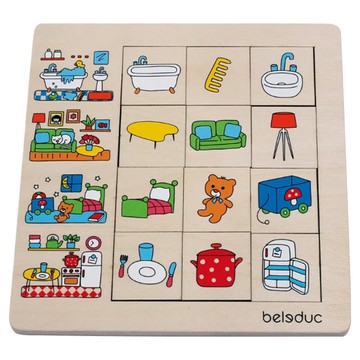 beleduc 分類拼圖 我們的家 Set 12片  3歲以上適用  1組