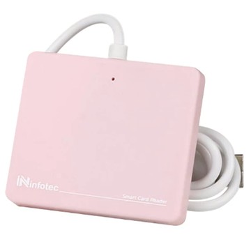 infotec 英富達 ATM 薄型晶片讀卡機，支援健保卡/晶片金融卡/各類憑證，Mac/Windows 系統相容  INF-IC-102  粉紅色  1個