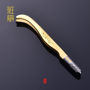 （天天特價）加厚純銅茶夾子茶鑷子茶杯夾子金屬洗杯茶夾子鑷子1入