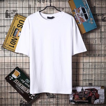 夏季新款純色短袖t恤男港風寬松學生潮流日系半袖打底衫簡約圓領T