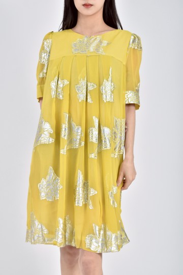 (L) stephane dou短袖黃色洋裝