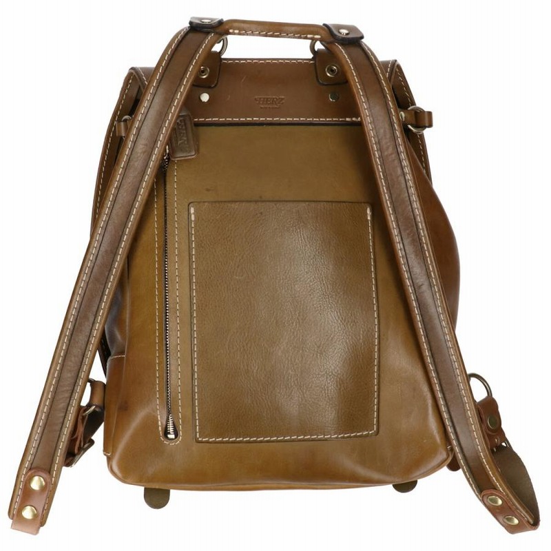 A4サイズも入る棒屋根クラシックなレザーリュック「革鞄のHERZ
