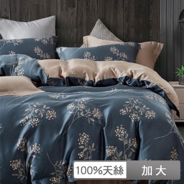 貝兒居家寢飾生活館 100%天絲七件式兩用被床罩組 加大雙人 邂逅花語