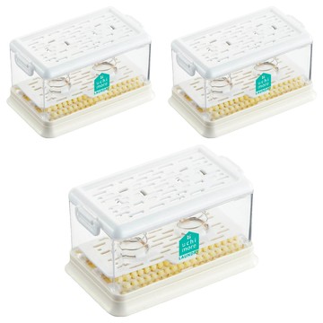 COGIT uchi more 手持洗衣皂盒刷 14 x 8.5 x 7.5cm  白色  3個