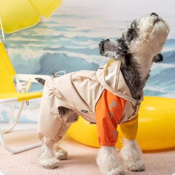 blueport狗狗雨衣四腳全包戶外印花防水反光服雪納瑞中小型犬雨披