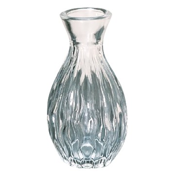 空氣選物 復古浮雕玻璃花瓶 小花器 桌面擺飾  1個  透明色  11.5 x 3.7 x 3.7cm