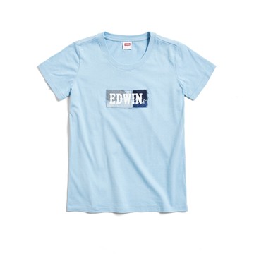 EDWIN｜CORE｜女裝｜環保再生拼布印花短袖T恤