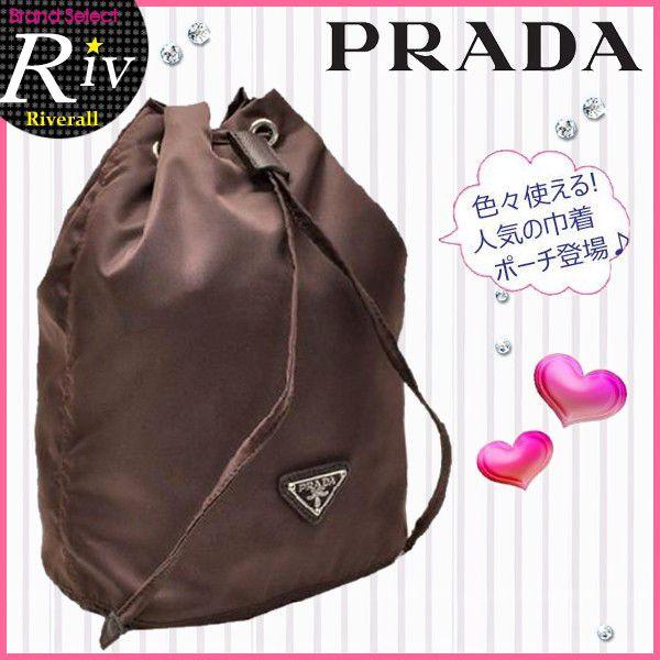 ◆◆PRADA プラダ ポーチ　ハンドバッグ　巾着型　ナイロン 1N0369 ブラック