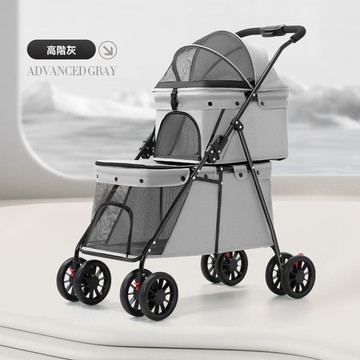 OSLE 雙層寵物推車輕便可折疊便攜貓咪狗狗犬外出戶外小推車