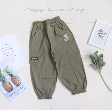 設計感抓褶口袋深卡其彈力外出褲 秋冬童裝 男童長褲 男童外出褲 男童褲子 秋冬長褲 秋冬休閒褲