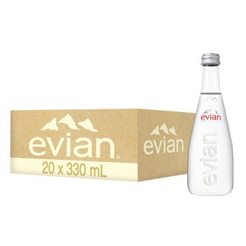 evian 【依雲公司貨】天然礦泉水(玻璃瓶330ml/20入)