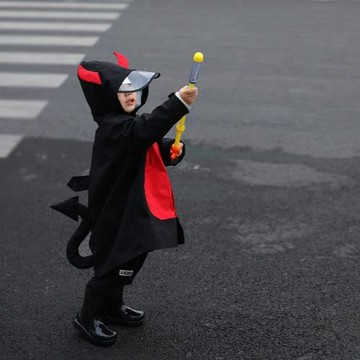 babycoss出口小惡魔兒童雨衣男童女童帶書包位女孩幼兒園上學男孩
