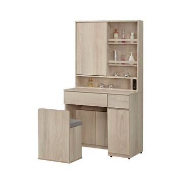 ASSARI-漫多麗2.9尺化妝桌椅組(寬87x深46x高169cm)