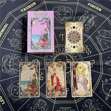 正品經典24K金曼陀花韋特塔羅牌燙金防水塔羅牌卡牌初學者