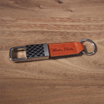 真皮鑰匙圈－菱格