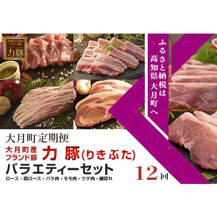 ふるさと納税 高知県大月町産ブランド豚　力豚バラエティーセット 計12回 高知県大月町