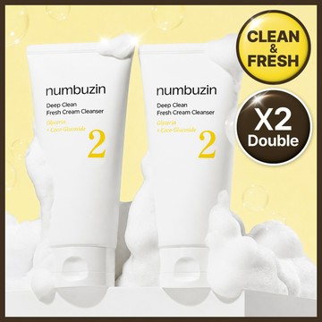 numbuzin No.2 Deep Clean Fresh Cream Cleanser 120ml Duo Set