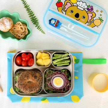 Dessin Bleu 不殘留 一體式餐具收納餐盤組  藍色  1個  餐盤 + 餐具盒蓋 + 防水袋 + 替換矽膠