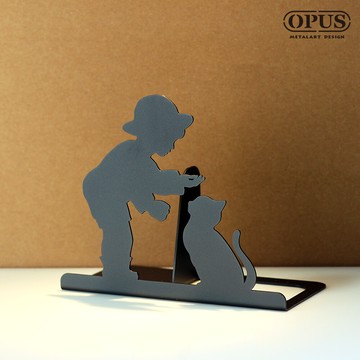 歐式鐵藝童伴書擋/創意收納書架/金屬書夾/書靠/辦公文具(經典黑)opus 東齊金工