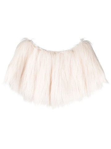 STYLAND - faux-fur cape jacket - women - Modal/Polyester/Spandex/Elastane/Viscose - One Size - White