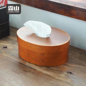 日本霜山 夏克風天然雲杉木面紙盒/衛生紙盒/紙巾盒