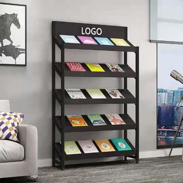 雜誌架/落地置物架 書架置物架書報架木質宣傳架展示期刊架報刊架圖書落地雜志架鞋架『XY27732』