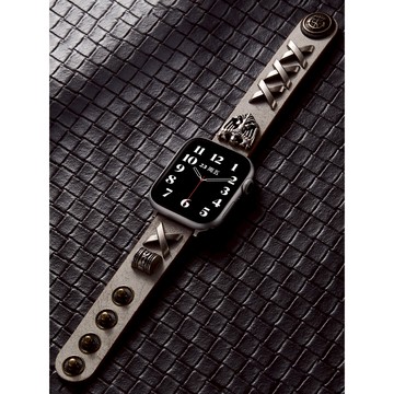 《台灣出貨》適用 APPLE WATCH 真皮錶帶 歐美風錶帶 鉚釘真皮錶帶 S11 S10 45 46mm 女士錶帶