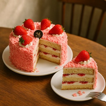 6吋莓心碎片戚風蛋糕Strawberry Crunch Chiffon Cake