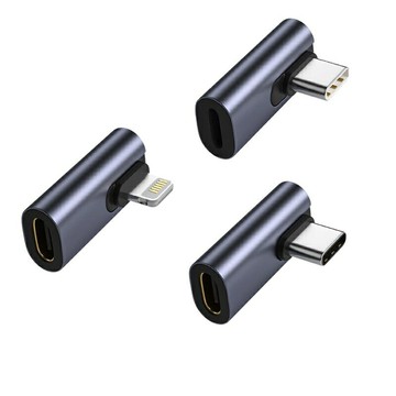 【易控王】Type-C轉Lightning母 C母轉Lightning公 C公對C母 中側彎頭 (40-751-01)