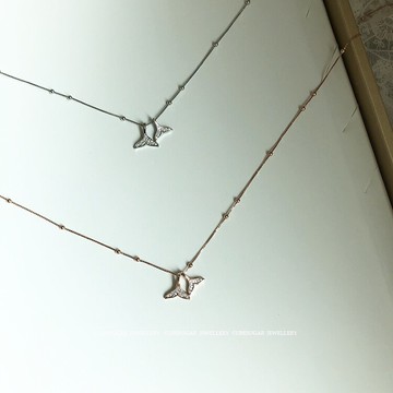 主推！雙魚尾 通體925純銀 精工質感盒子珠鏈 鑲鉆設計鎖骨鏈項鏈1入