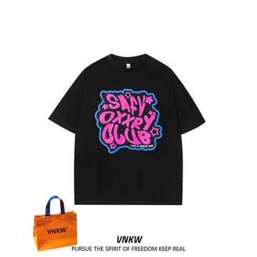 重磅字母短袖t恤男夏季2024新款寬松情侶上衣純棉打底衫潮牌體恤