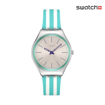 Swatch BEACH HOUR 超薄手錶/男錶/女錶/瑞士製造 SYXS160 (38mm)【官方旗艦店】