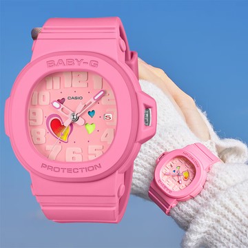 CASIO 卡西歐 BABY-G 俏皮愛心 繽紛轉盤指針女錶(BGA-10-4A)