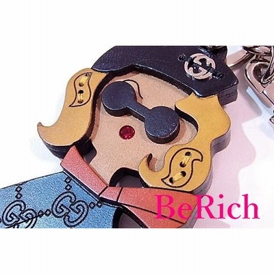 美品 グッチ GUCCI キーホルダー キーリング バッグチャーム マドモアゼル スワロフスキー ラインストーン ウッド 木 ガール レディ  G【中古】bc1029 | LINEブランドカタログ