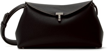 TOTEME 黑色 T-Lock Grained-Leather 单肩包