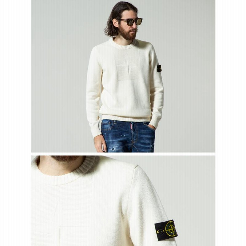 ストーンアイランド メンズ STONE ISLAND ロゴ ジャガード クルー 